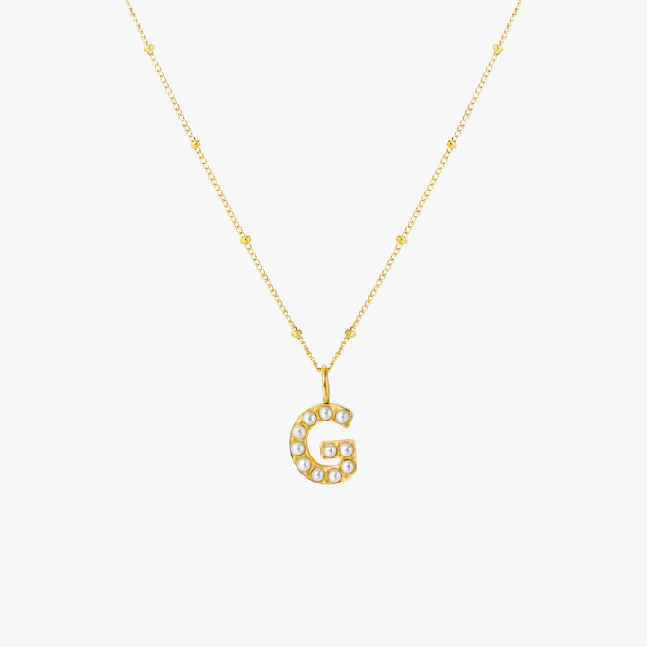 Amanda | Pearl Initial Necklace