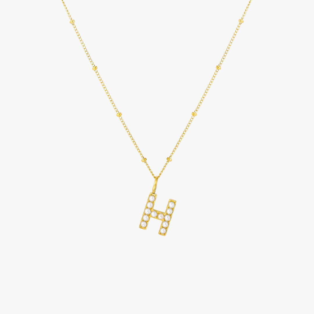 Amanda | Pearl Initial Necklace
