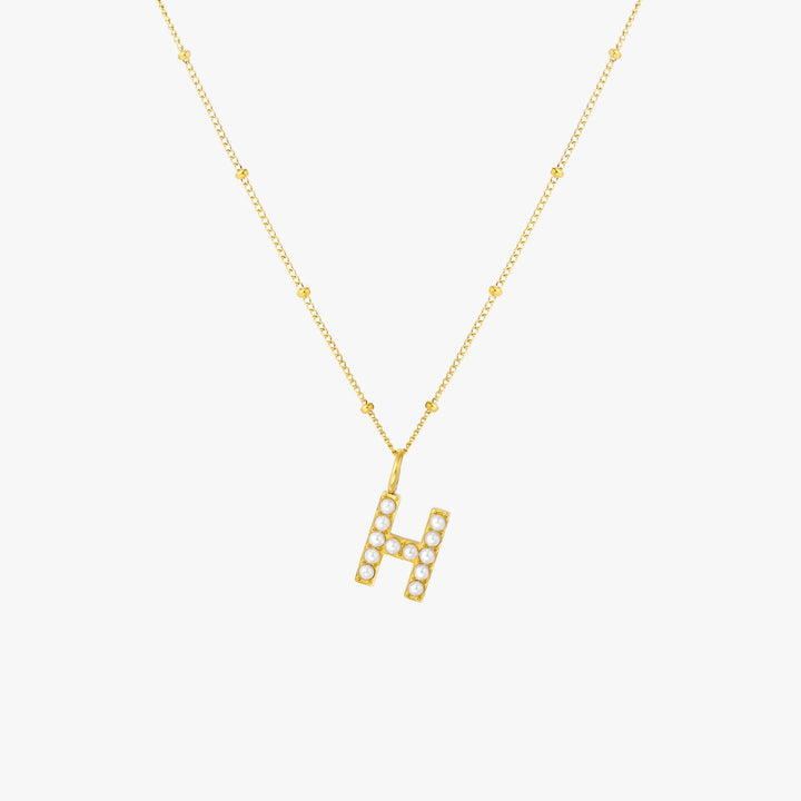 Amanda | Pearl Initial Necklace