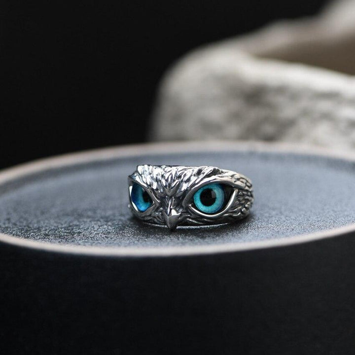 Aurora | Silver Opal Owl Ring