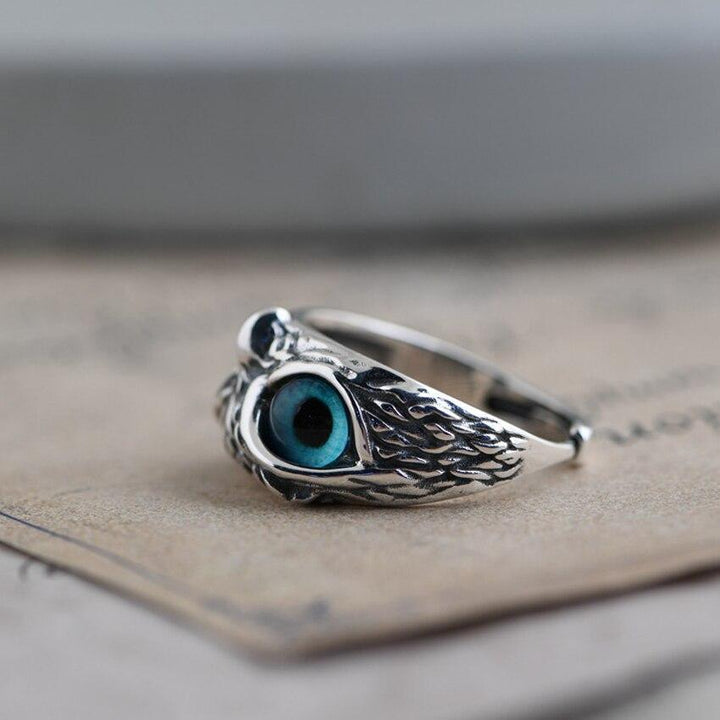 Aurora | Silver Opal Owl Ring