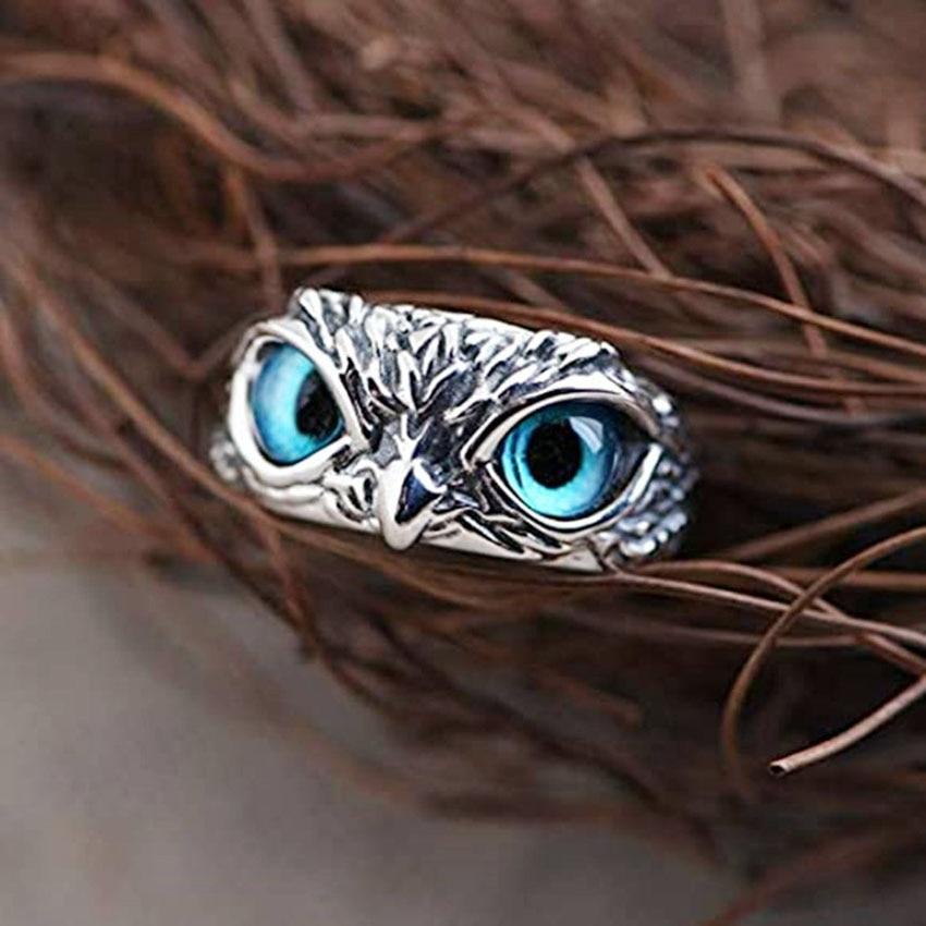 Aurora | Silver Opal Owl Ring