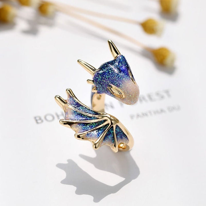 Amira | Dragon Ring with Hand-Painted Enamel
