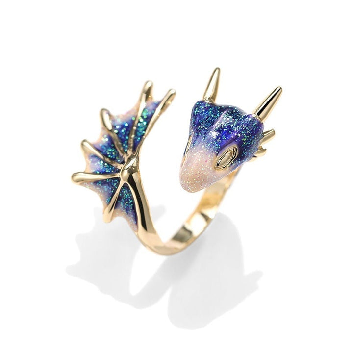 Amira | Dragon Ring with Hand-Painted Enamel