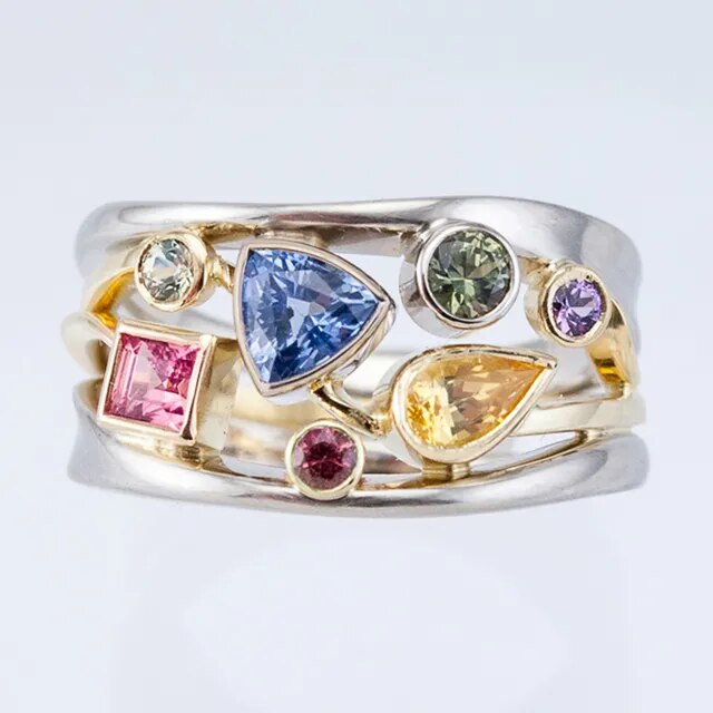 Nevaeh | Vintage Colorful Zirconia Ring