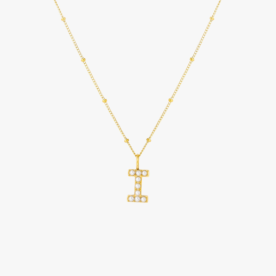 Amanda | Pearl Initial Necklace