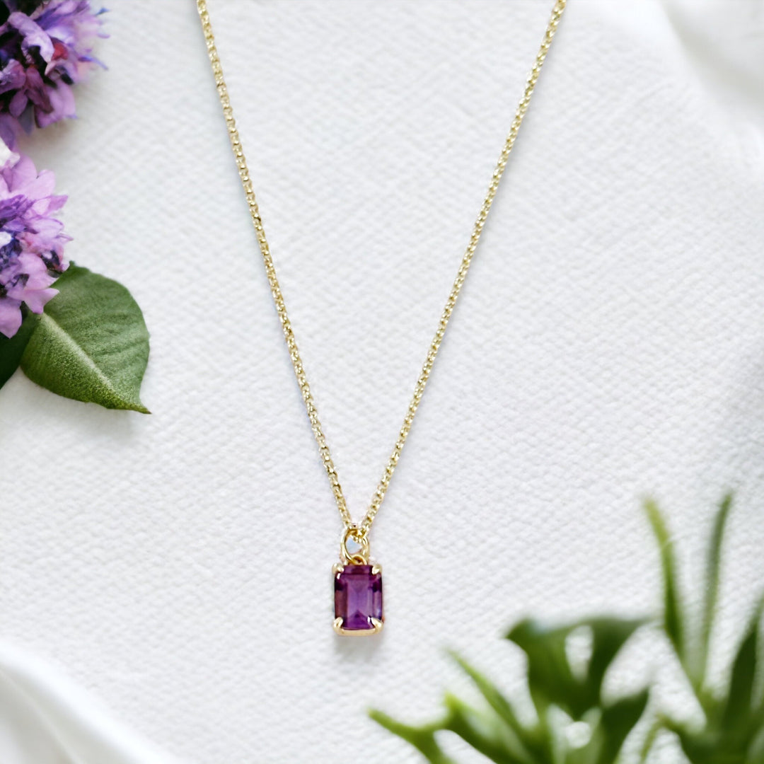 Ruth | Violetta Amethyst Baguette Necklace