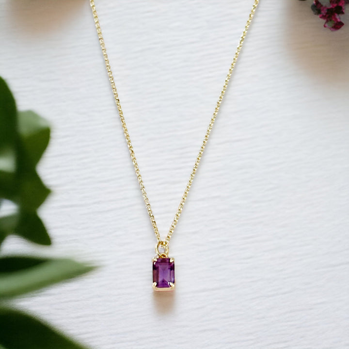 Ruth | Violetta Amethyst Baguette Necklace