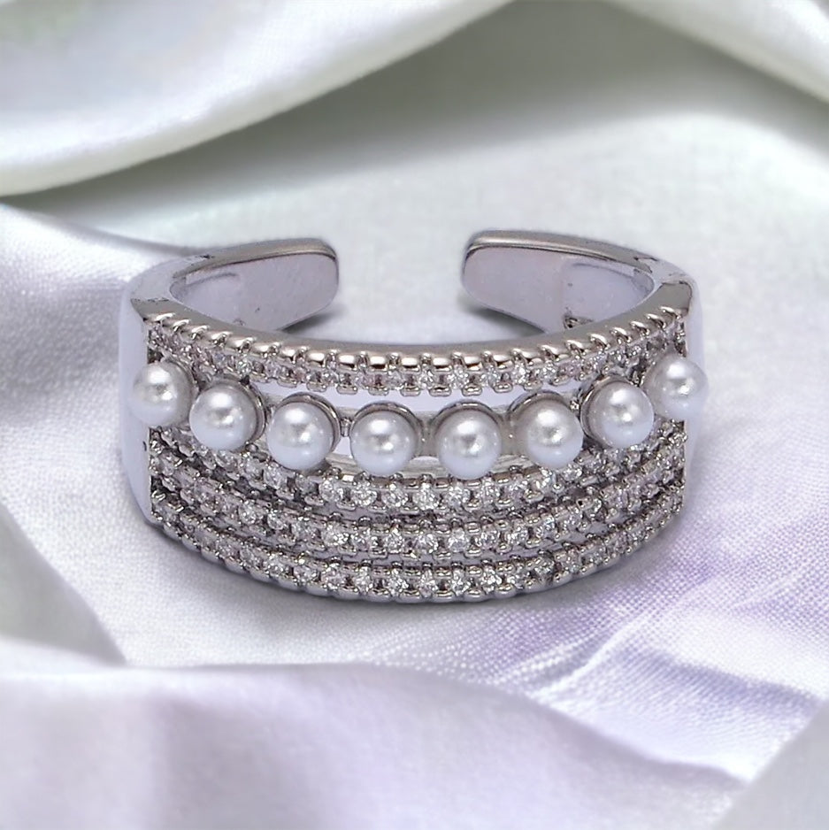 Gloria | Ghita Pearl Lined Ring - Gold or Silver