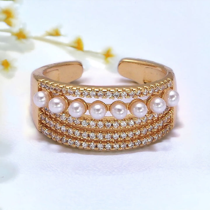 Gloria | Ghita Pearl Lined Ring - Gold or Silver