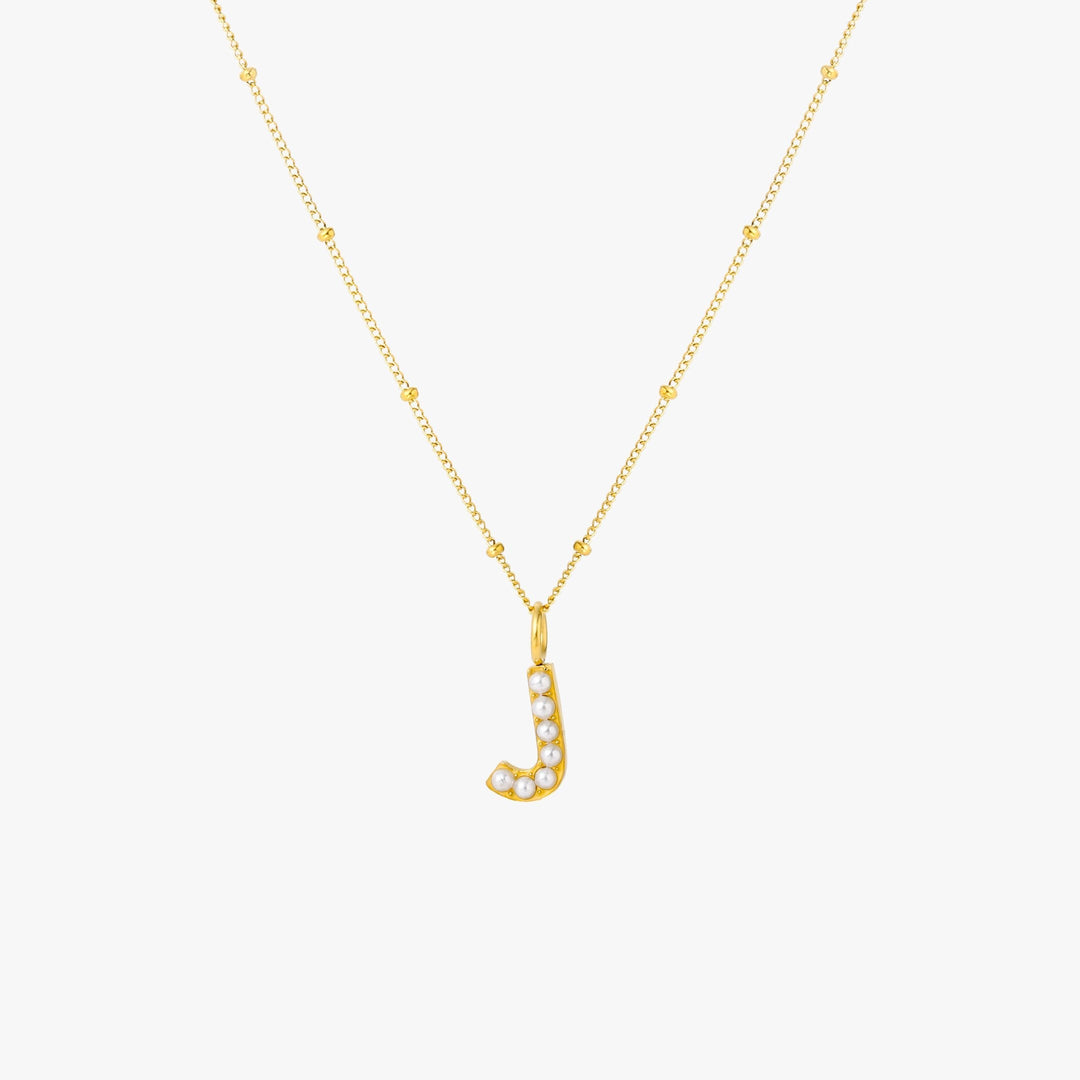 Amanda | Pearl Initial Necklace