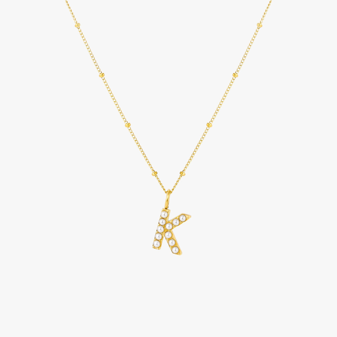 Amanda | Pearl Initial Necklace
