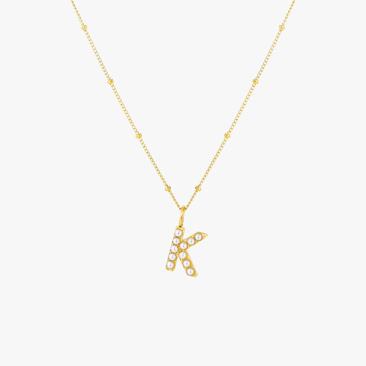 Amanda | Pearl Initial Necklace