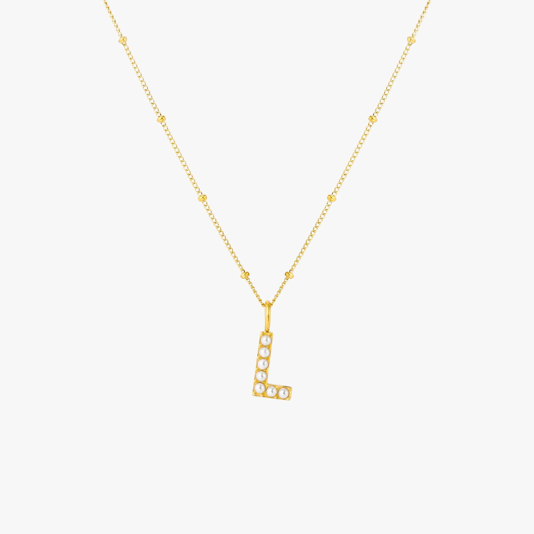 Amanda | Pearl Initial Necklace