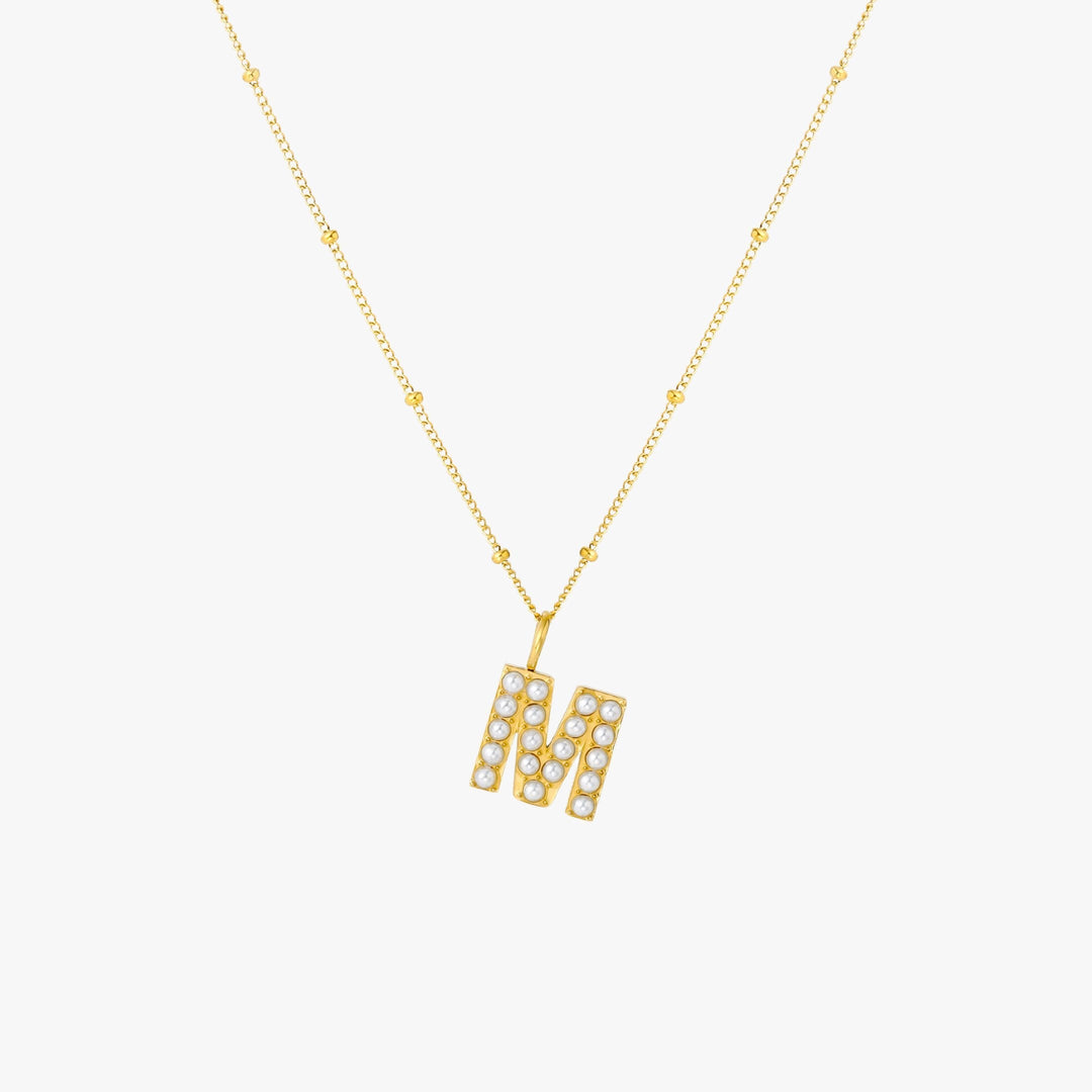Amanda | Pearl Initial Necklace