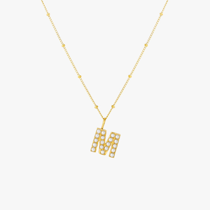 Amanda | Pearl Initial Necklace