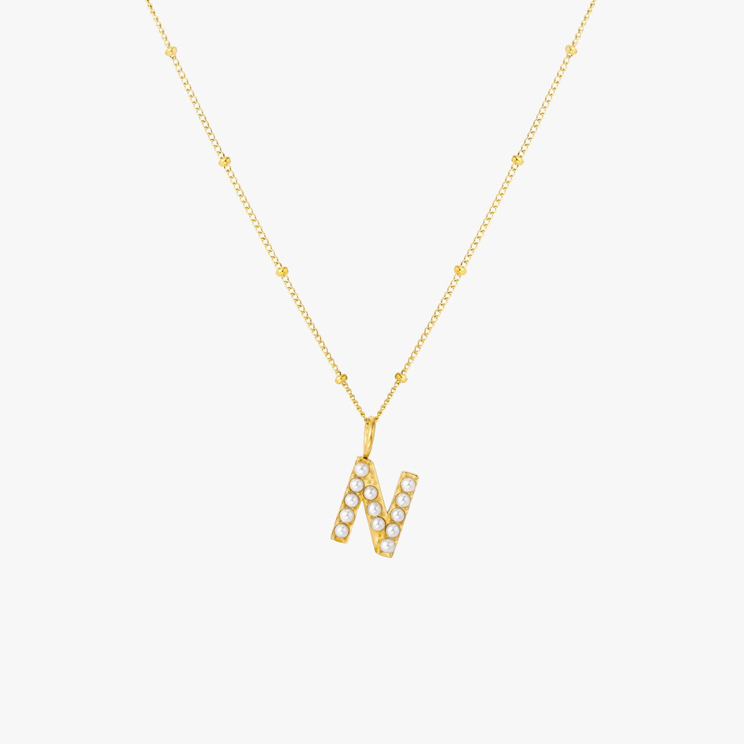 Amanda | Pearl Initial Necklace