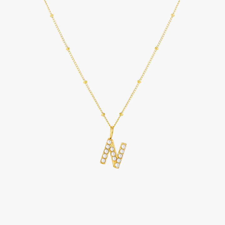 Amanda | Pearl Initial Necklace