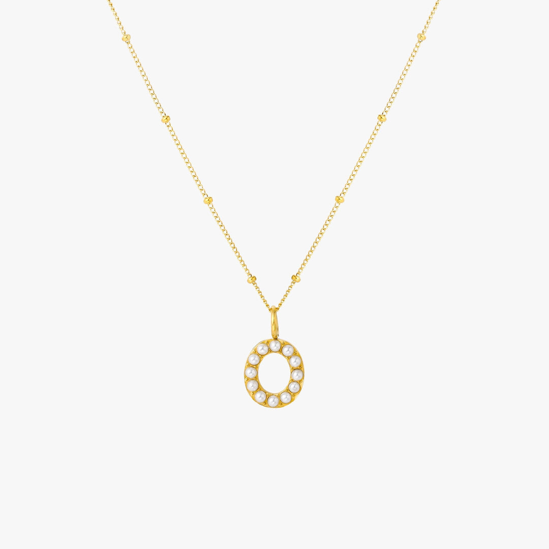 Amanda | Pearl Initial Necklace