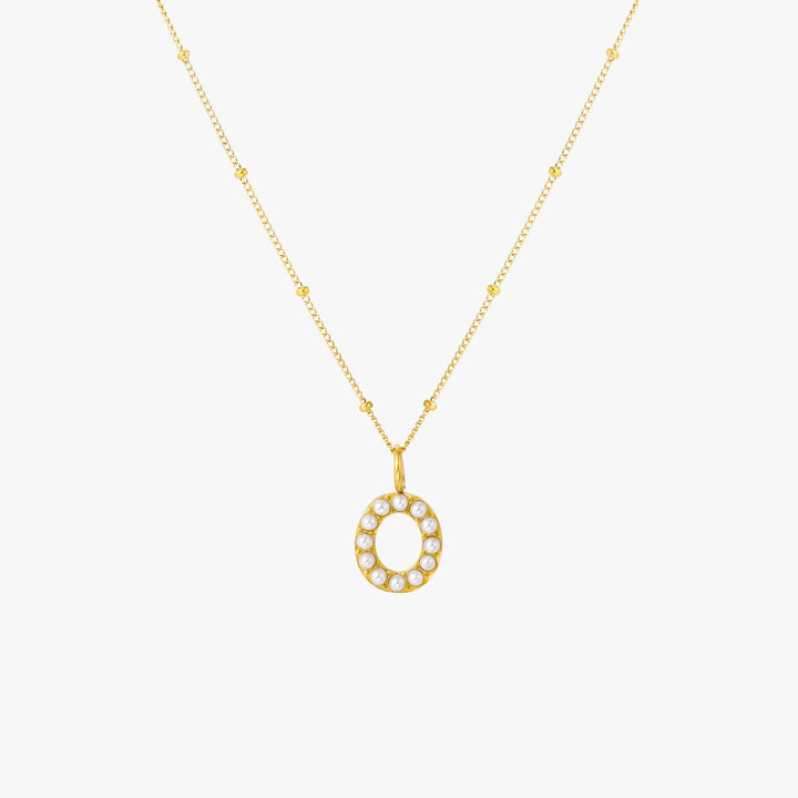 Amanda | Pearl Initial Necklace