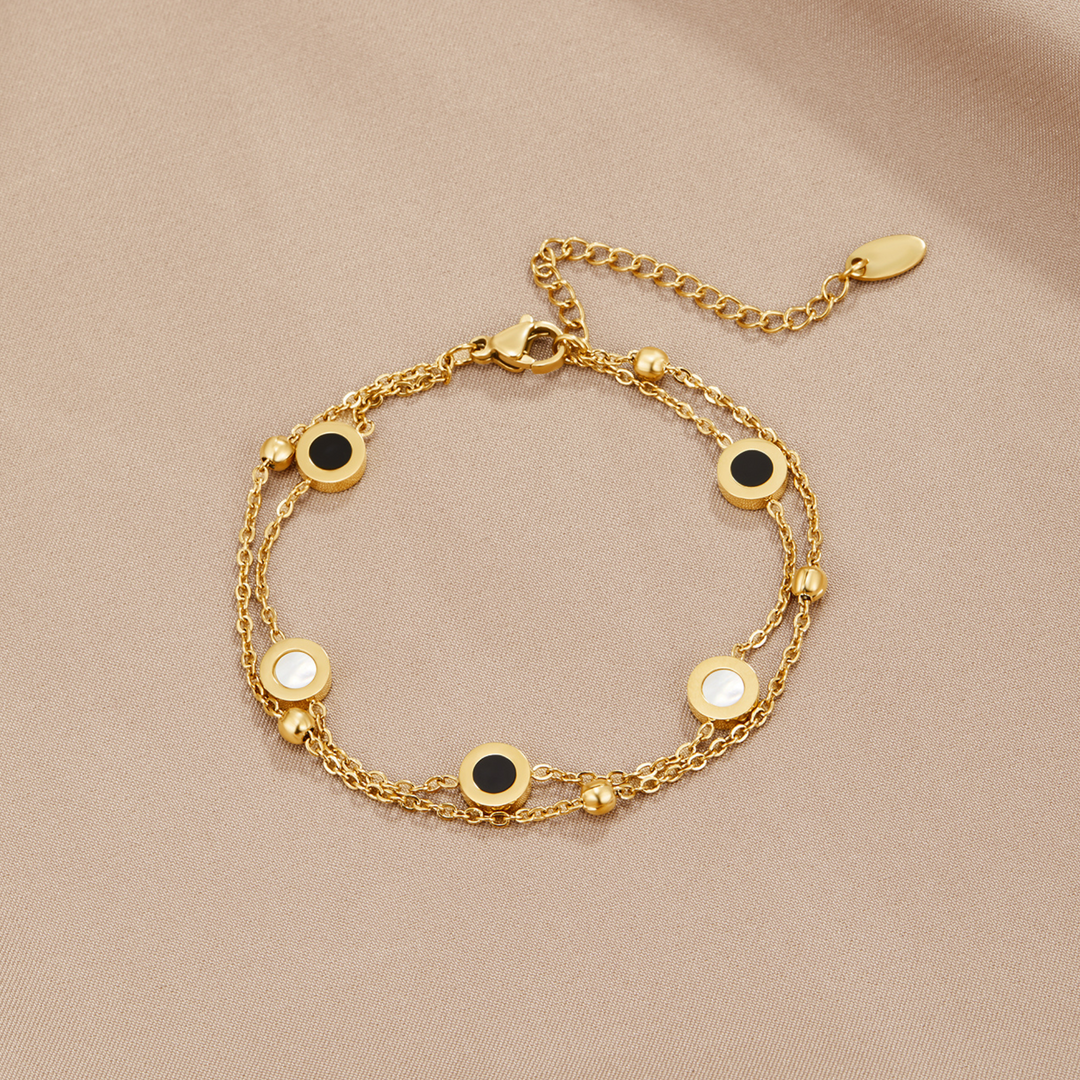 Alaina | Onyx & White Stone Bracelet