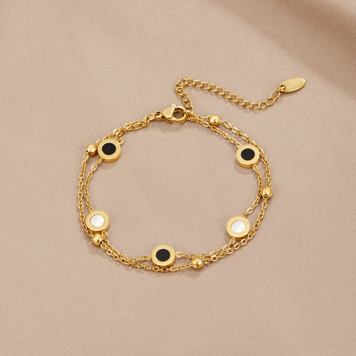 Alaina | Onyx & White Stone Bracelet