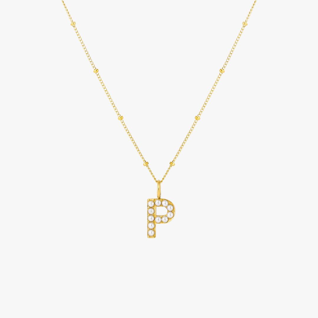 Amanda | Pearl Initial Necklace