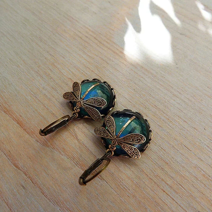 Clara | Antique Gold Dragonfly Earrings