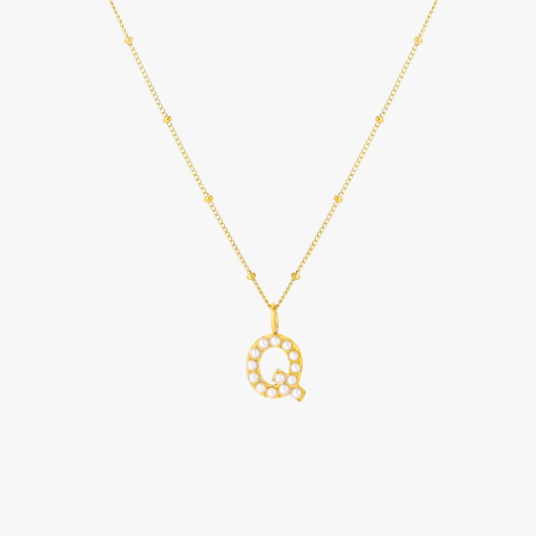Amanda | Pearl Initial Necklace