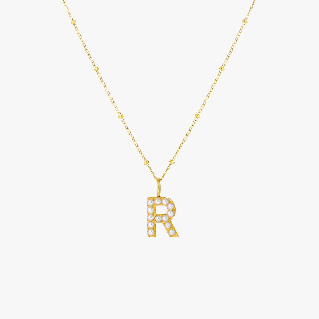 Amanda | Pearl Initial Necklace