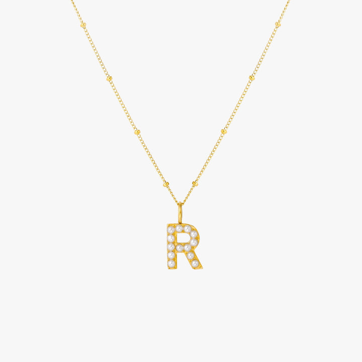 Amanda | Pearl Initial Necklace