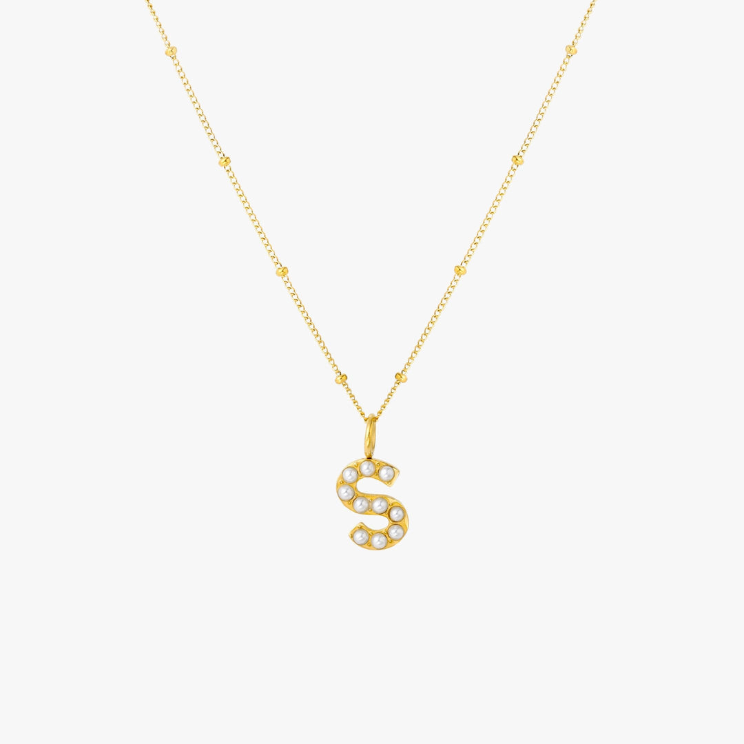 Amanda | Pearl Initial Necklace