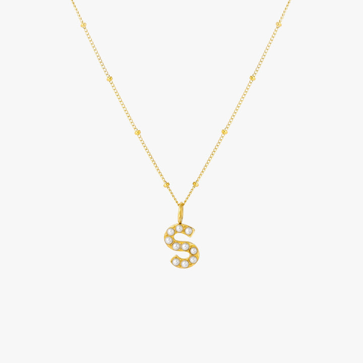 Amanda | Pearl Initial Necklace