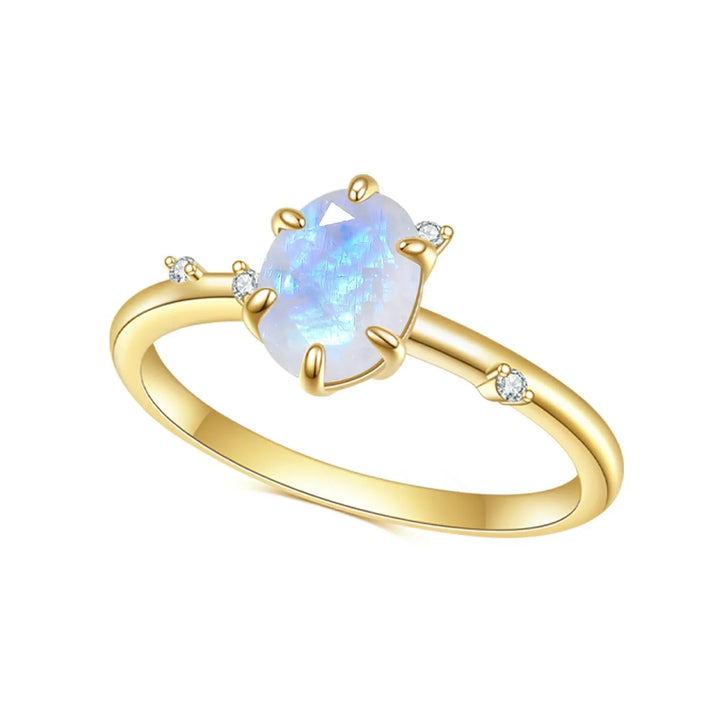 Serena | Milky blue Moonstone Silver Ring