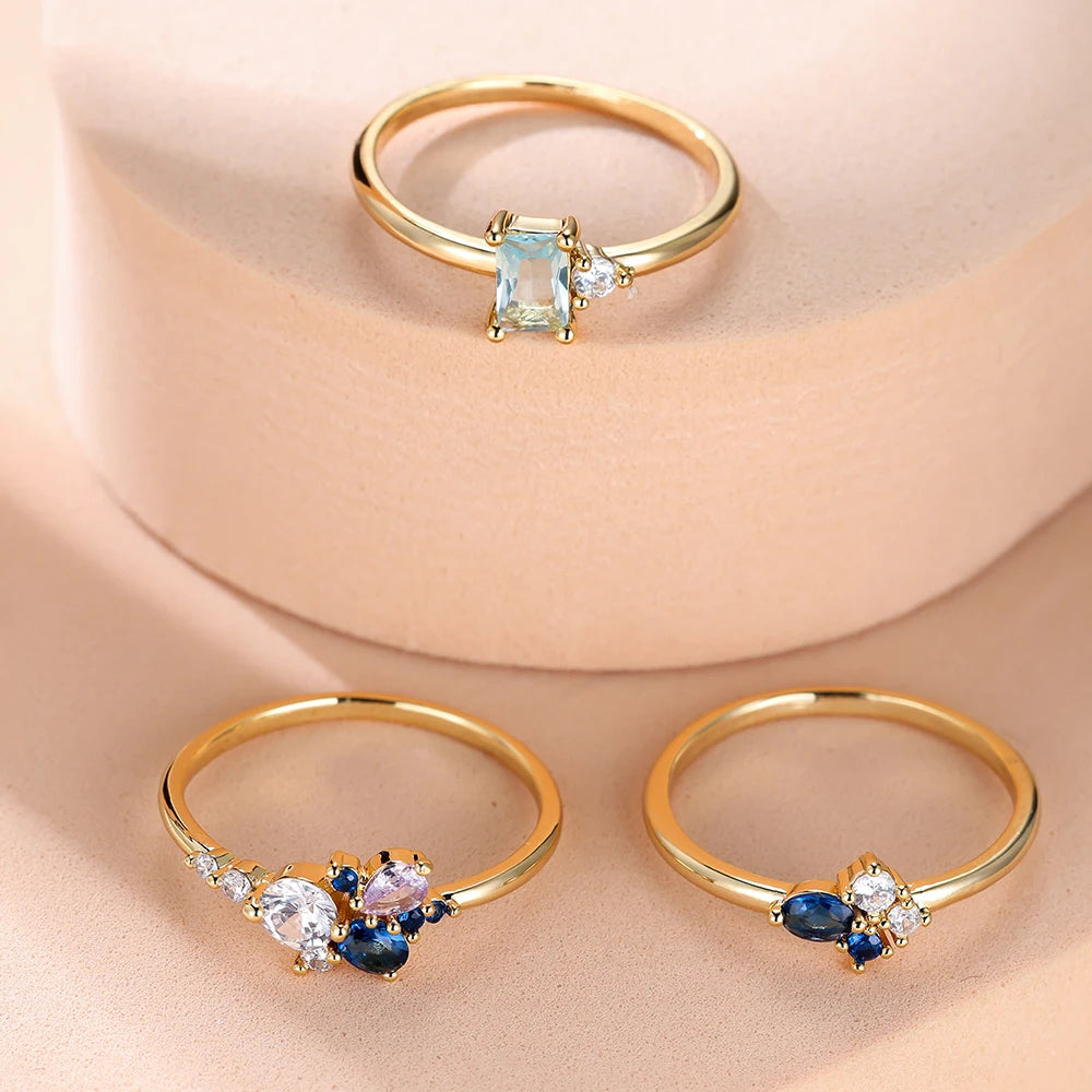Vivienne | Triple Zircon Stacking Ring Set