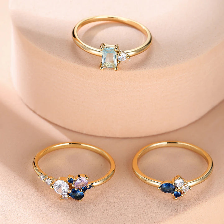 Vivienne | Triple Zircon Stacking Ring Set