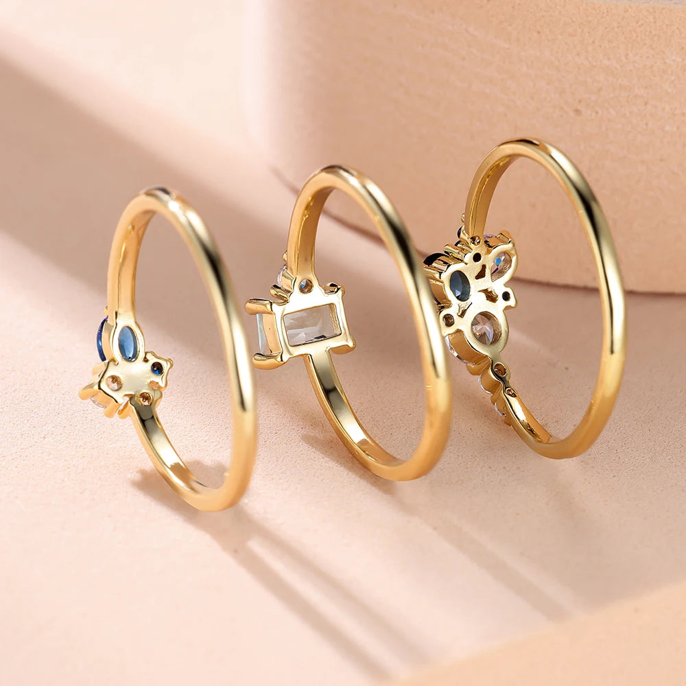 Vivienne | Triple Zircon Stacking Ring Set