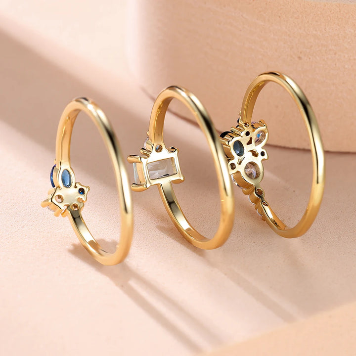 Vivienne | Triple Zircon Stacking Ring Set
