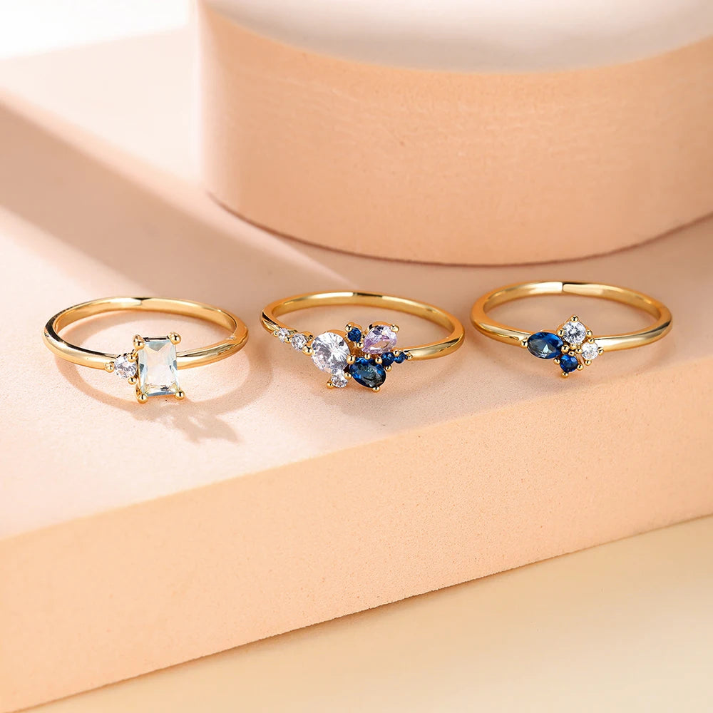 Vivienne | Triple Zircon Stacking Ring Set