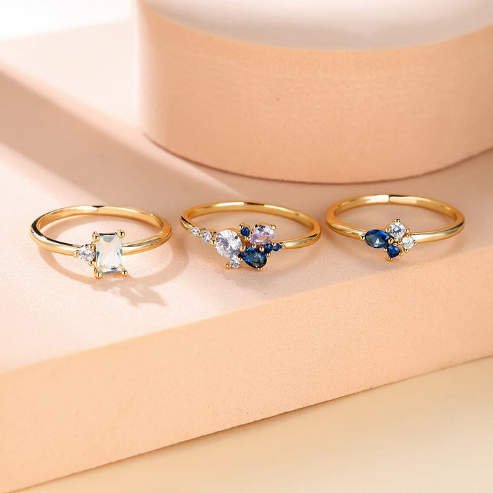 Vivienne | Triple Zircon Stacking Ring Set