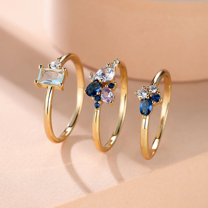 Vivienne | Triple Zircon Stacking Ring Set
