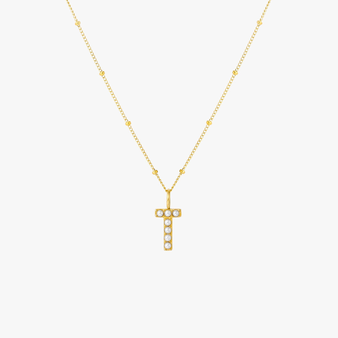 Amanda | Pearl Initial Necklace