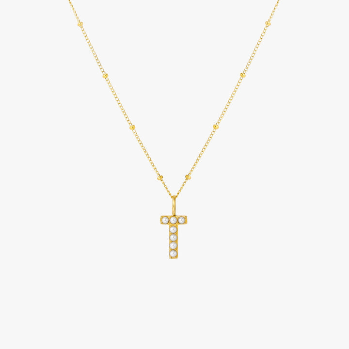 Amanda | Pearl Initial Necklace
