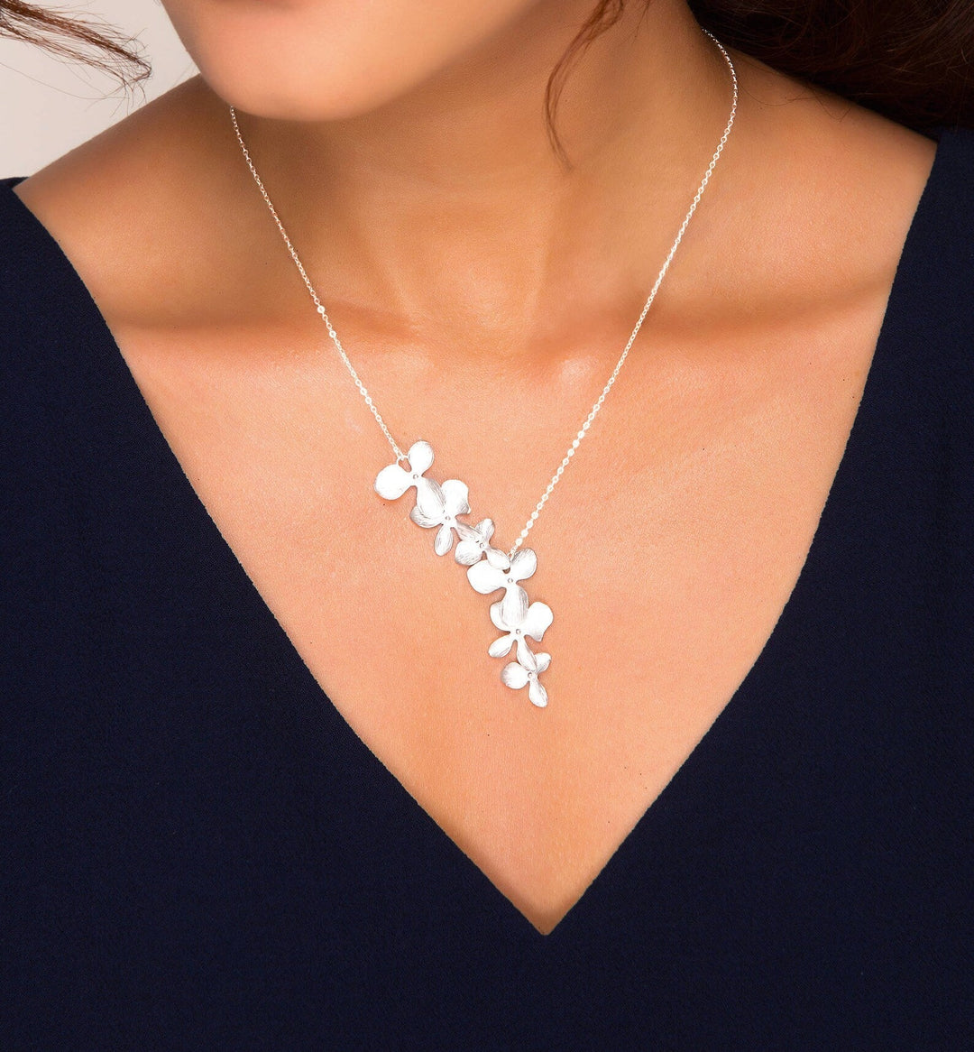 Sadie | Vintage Floral Silver Necklace