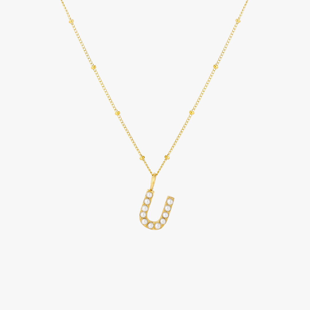 Amanda | Pearl Initial Necklace