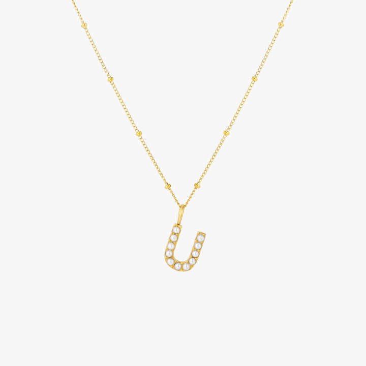 Amanda | Pearl Initial Necklace