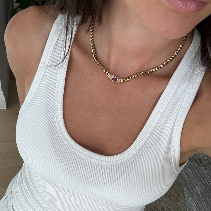 Chloe | Necklace in Gold Rose Ruby