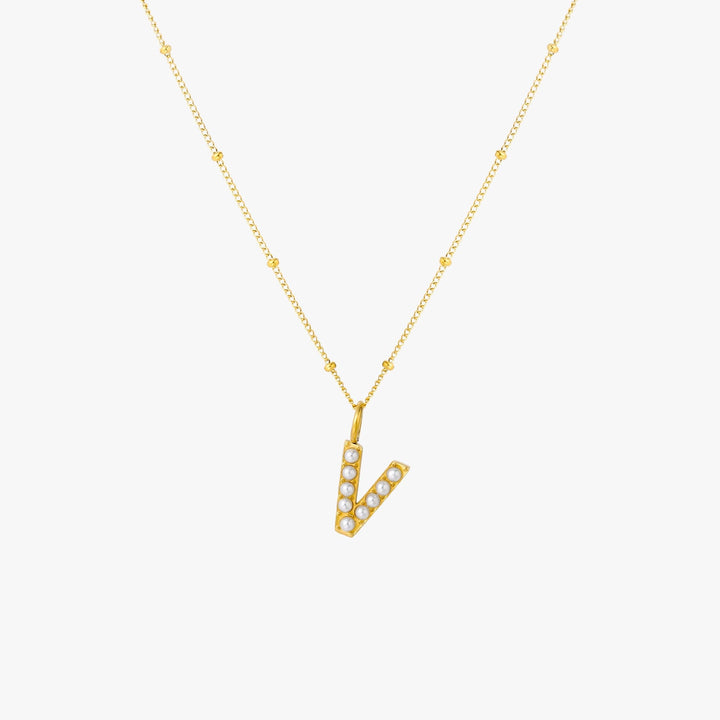 Amanda | Pearl Initial Necklace