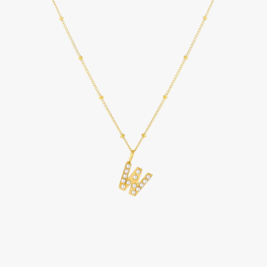 Amanda | Pearl Initial Necklace