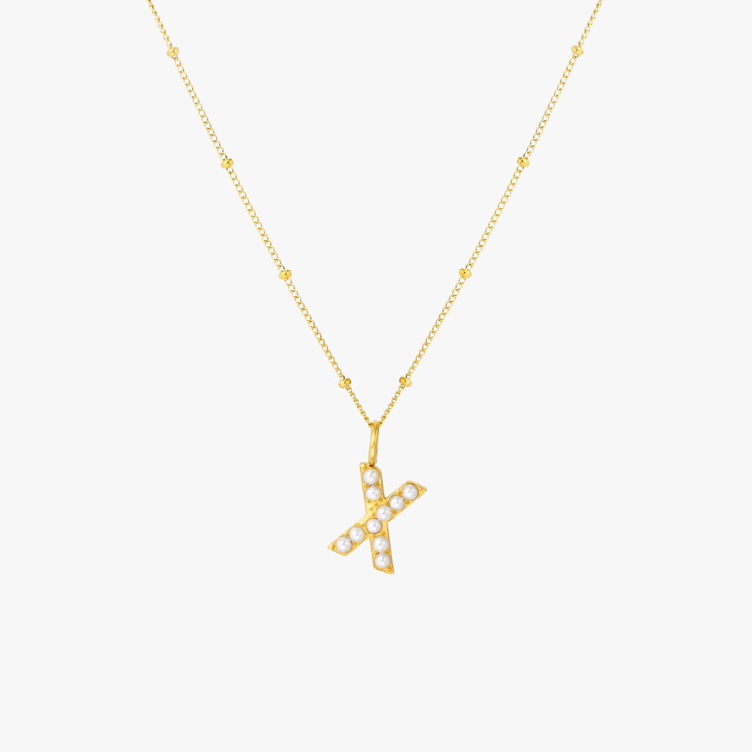 Amanda | Pearl Initial Necklace